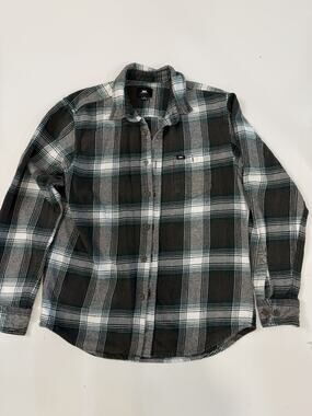 OBEY Worldwide Mens S Flannel Plaid Long Sleeve Woven Cotton